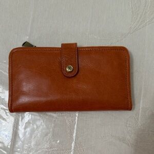 HOBO Cognac Leather Wallet
